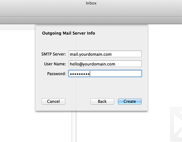 Outgoing Mail Server Info